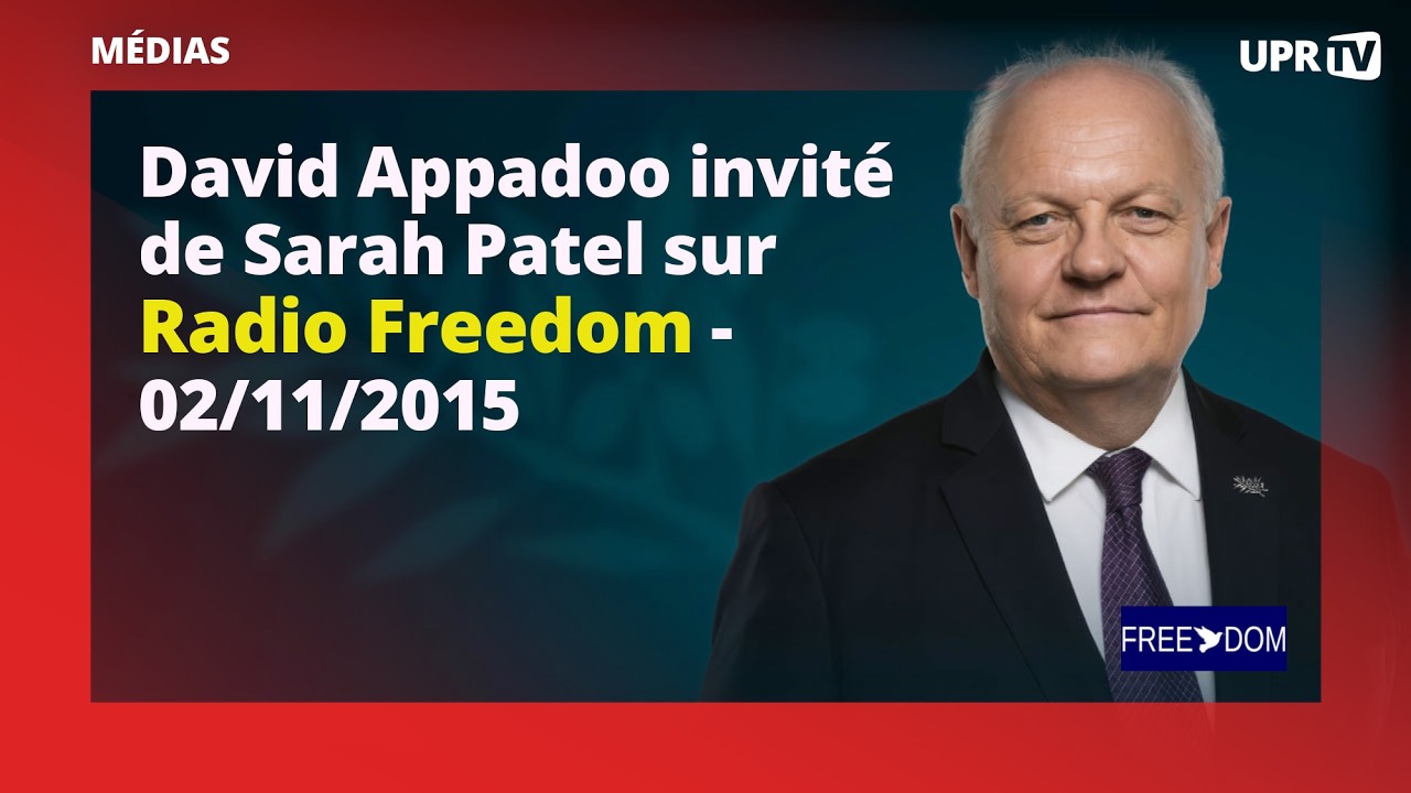 David Appadoo invité de Sarah Patel sur Radio Freedom - 02/11/2015