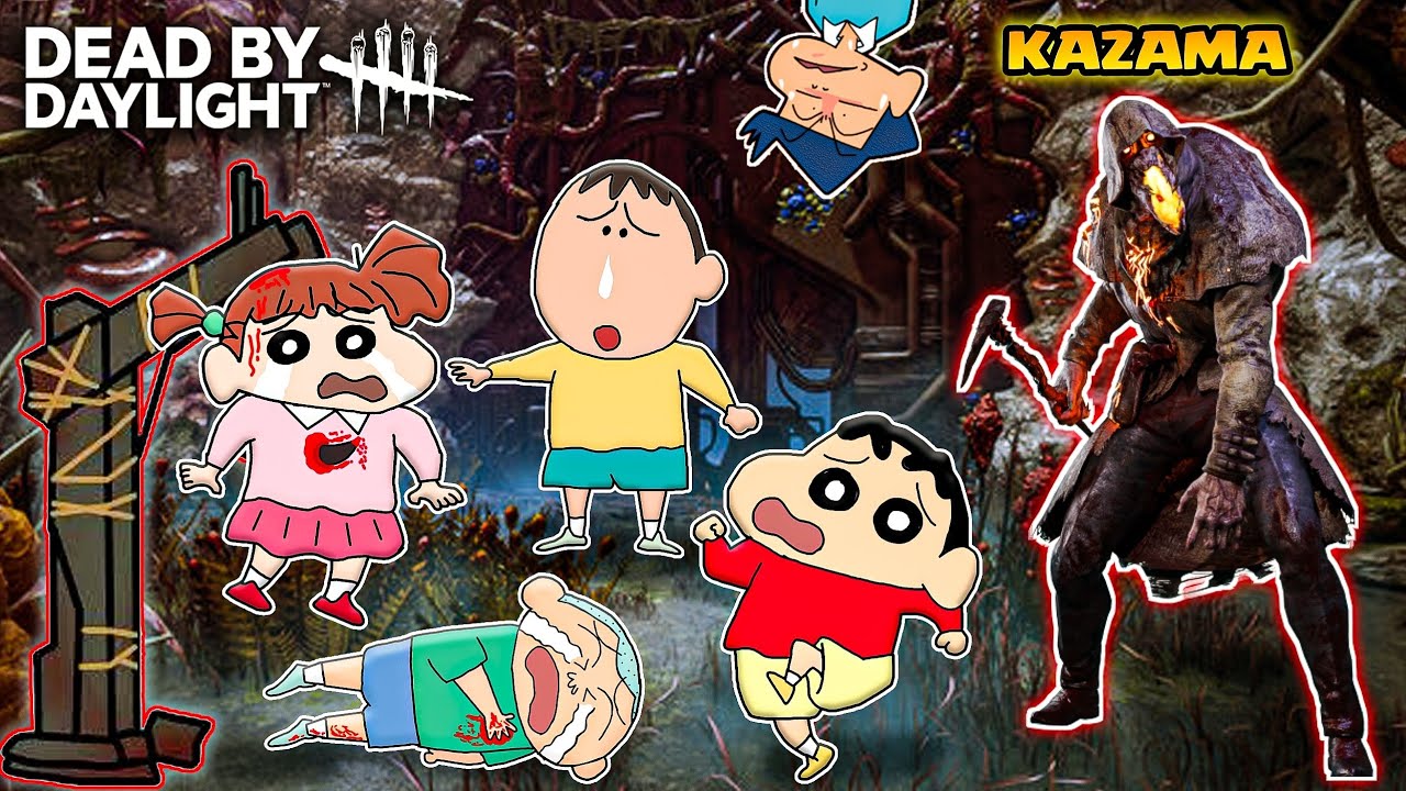 Kazama became blight in dbd 😱🔥 | shinchan and his friends playing dead by daylight 😂 | horror game