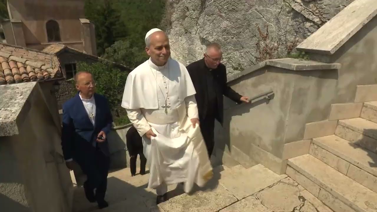 Papa Leone XIV in visita privata al Santuario della Madonna delle Grazie alla Mentorella