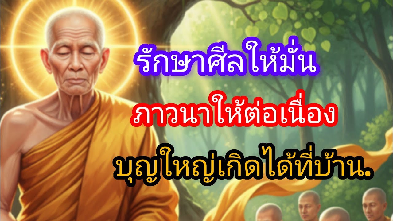 รักษาศีลให้มั่น ภาวนาให้ต่อเนื่อง บุญใหญ่เกิดได้ที่บ้าน.#ธรรมะ #ธรรมะก่อนนอน #ปัญญาแห่งชีวิต 