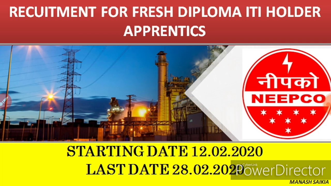 HOW TO ONLINE PROCESS IN NEEPCO RECUITMENT FOR DIPLOMA/TRADE APPRENTICS