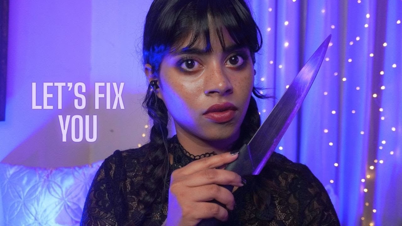 ASMR Wednesday Fixes You | ИНДИЙСКИЙ ASMR | Многослойные звуки, странный ASMR | Косплей Дженны Ор...