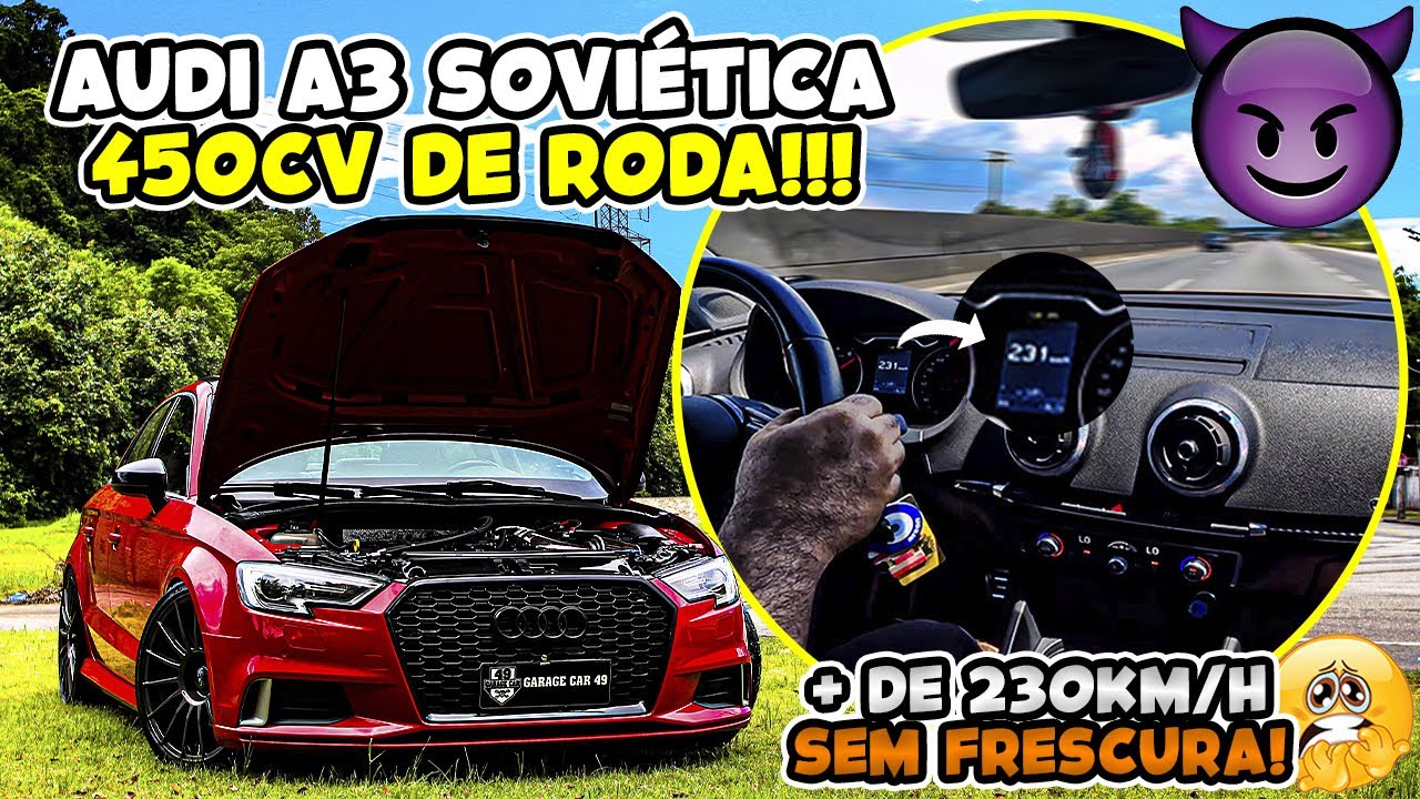 ☠️ACELERANDO TUDO DE AUDI A3 DE + DE 450CV DE RODA