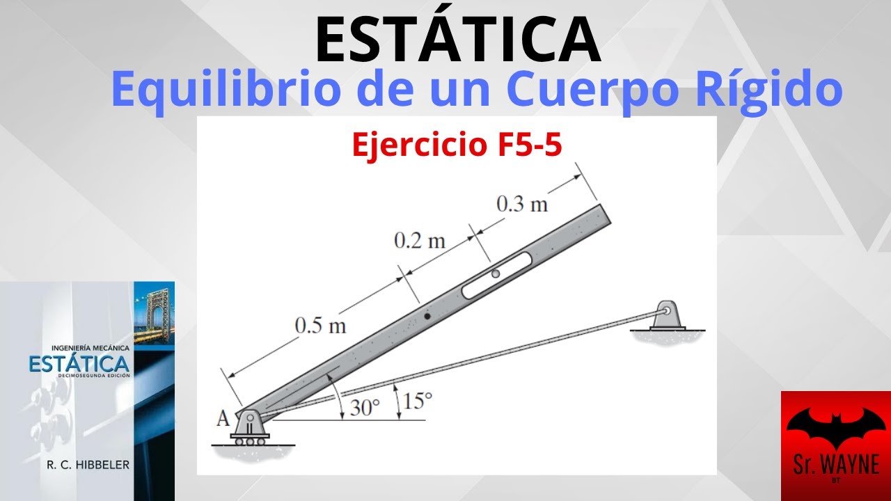 ESTÁTICA: Equilibrio de un Cuerpo Rígido | Ejercicio F5-5 R.C. HIBBELER 12 ed. #estática