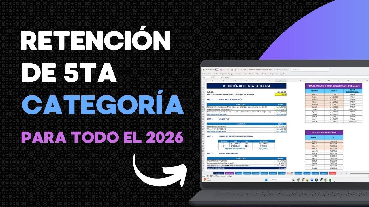 🚀 RETENCIÓN DE QUINTA CATEGORÍA 2026 | Casos prácticos