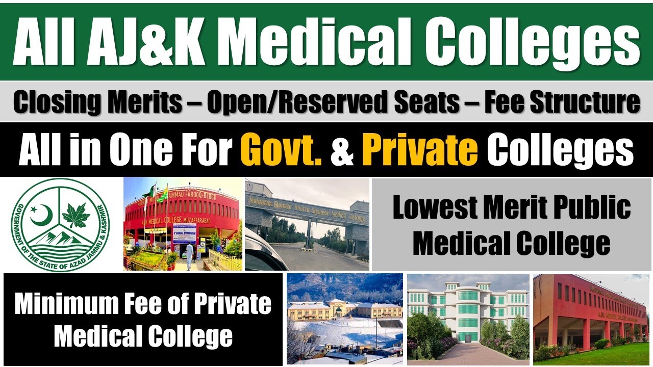 All AJK Govt & Private Medical Colleges Fee Structure, Closing Merits, No. of Seats: Azad Kashmir