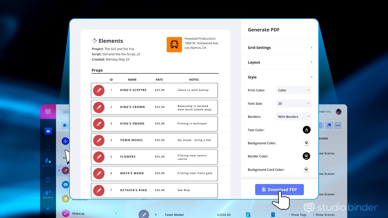 How to Export Your Elements List in StudioBinder | Production Elements Tutorial