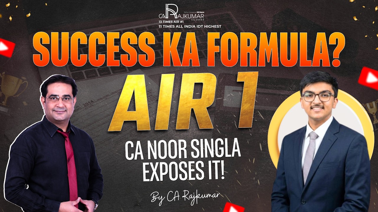 🏆Interview With AIR 1 CA Noor Singla | All India Topper CA Final May 2026 | Success Strategy & Prep!