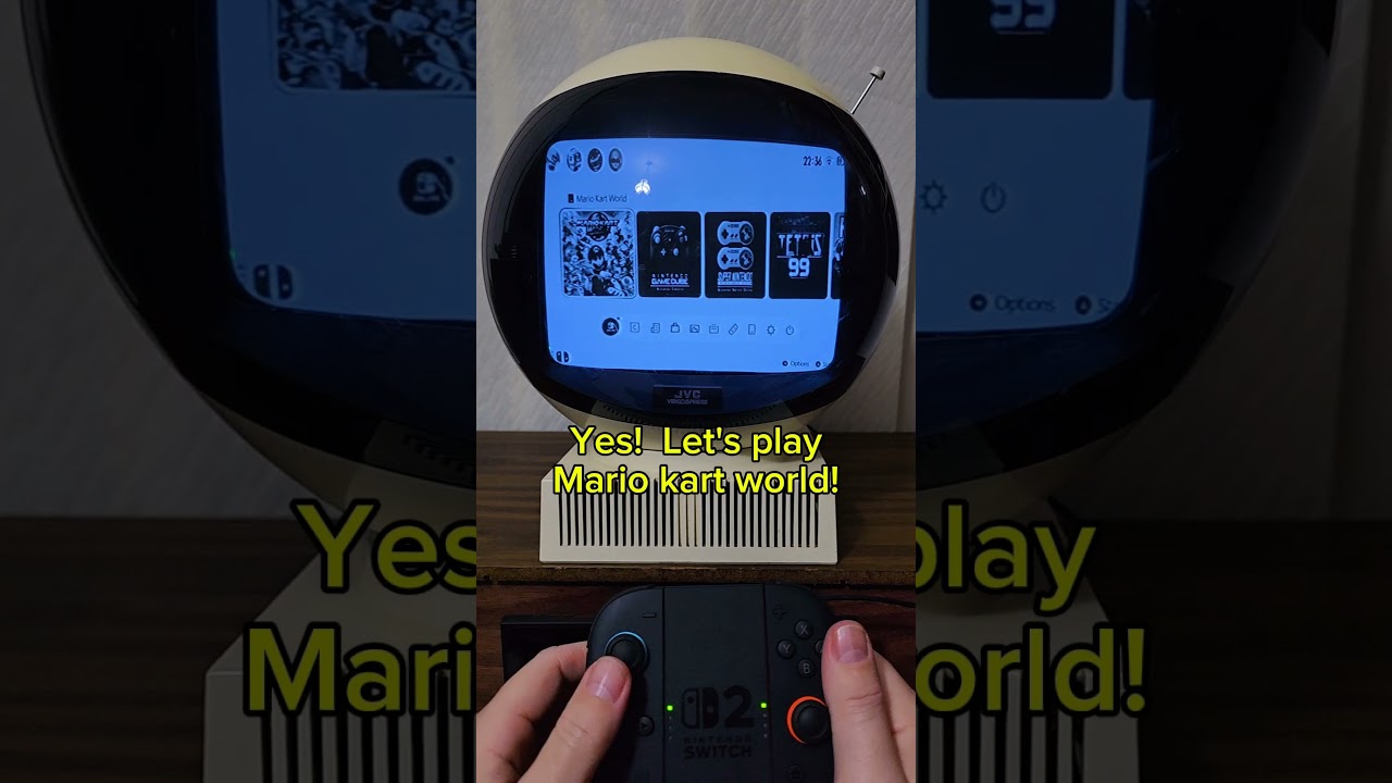 Is it possible to play a Switch 2 on a 1970s space helmet crt tv?