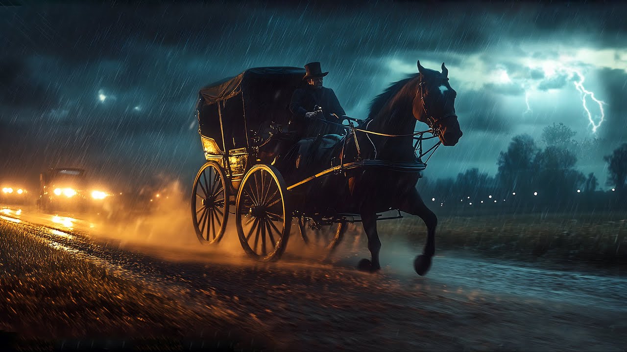 8Hours Thunderstorm Horse Carriage Ride in Red Dead Redemption 2 | RDR2 ASMR