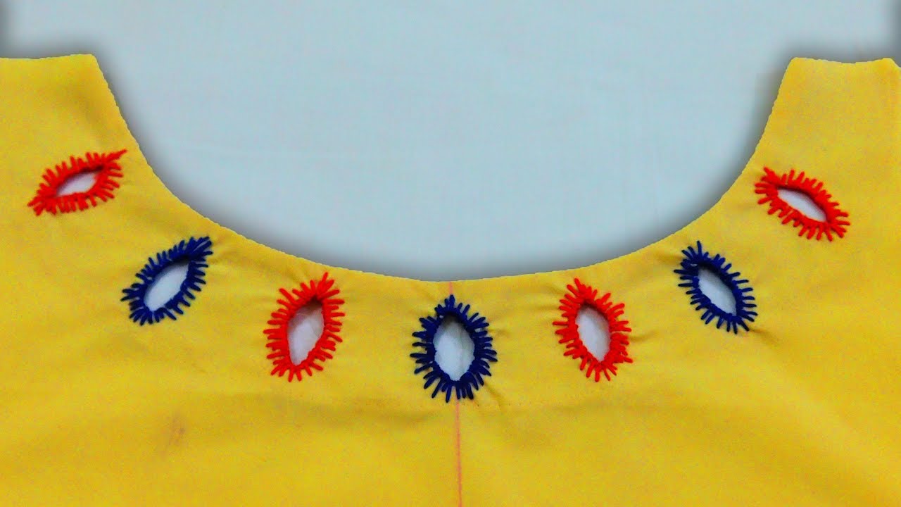 Hand Stitched Boat Neck Design for Kurti (Kameez)