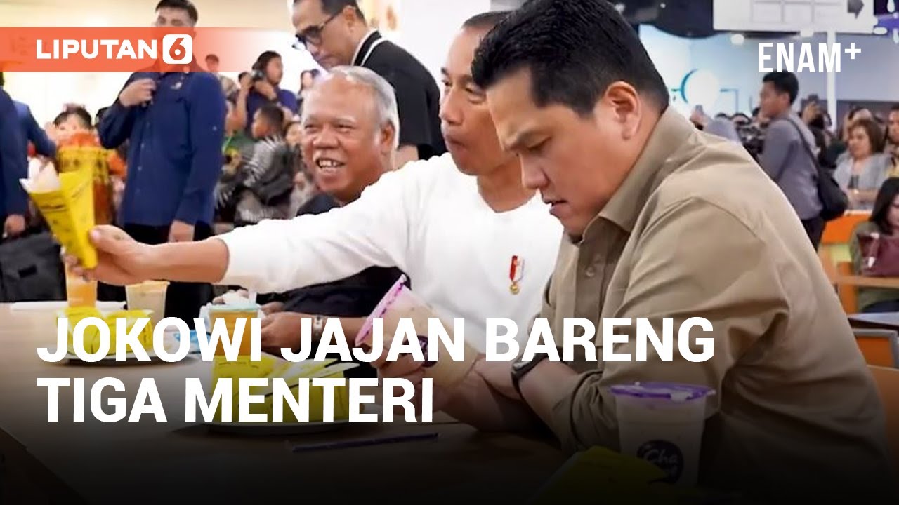 Presiden Jokowi Makan Malam Bareng Basuki, Erick dan Budi Karya di Megamall Manado | Liputan6