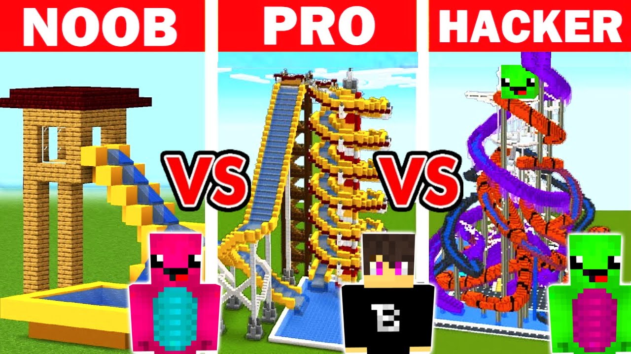NOOB vs PRO vs HACKER: ÓRIÁS VIZICSÚSZDA ÉPÍTŐ KIHÍVÁS!