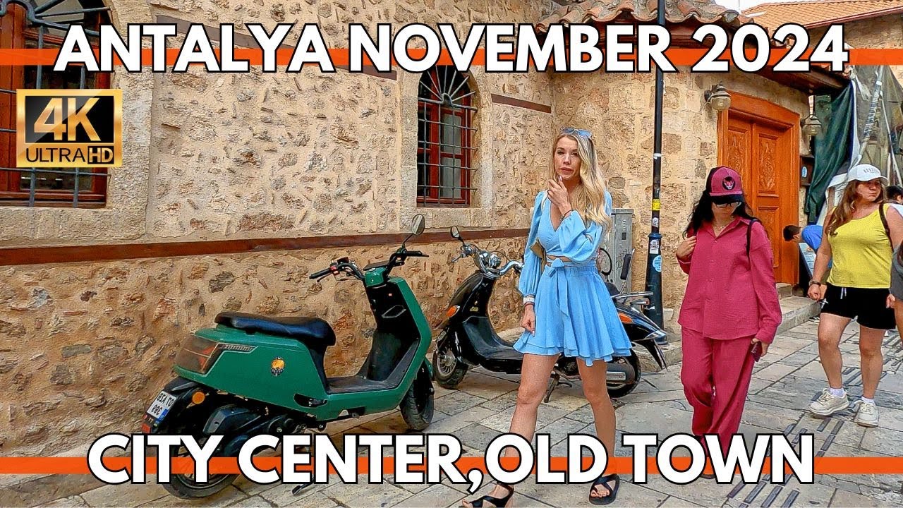 ANTALYA TURKEY CITY CENTER,OLD TOWN 4K WALKING TOUR | NOVEMBER 2024