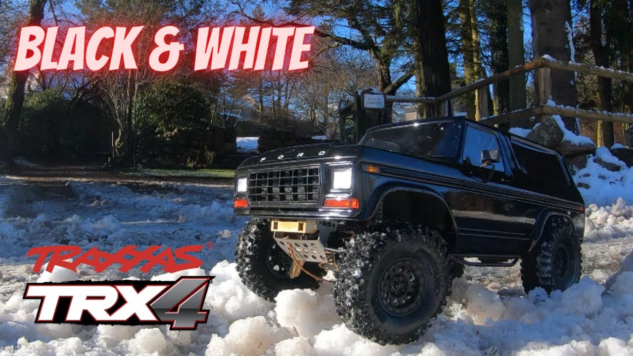 RC Ford Bronco 1/10 scale crawler out in the Scottish snow.