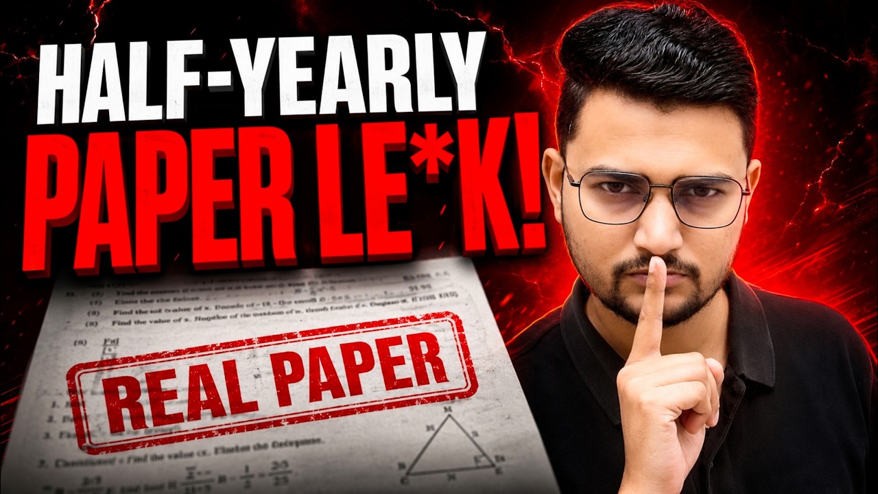 Class 10th Maths Half Yearly Question Paper 🔥 | Half Yearly Exam Real Paper 2026
