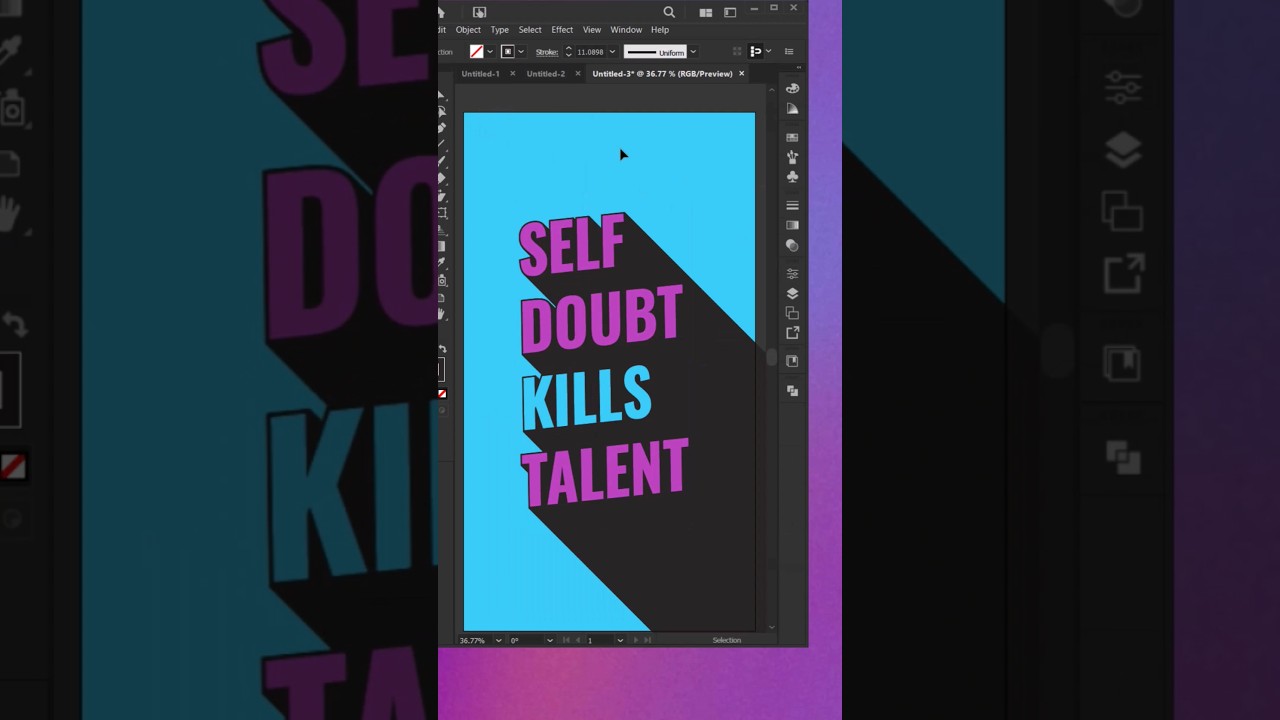 Create Text Shadow in Adobe illustrator tutorial