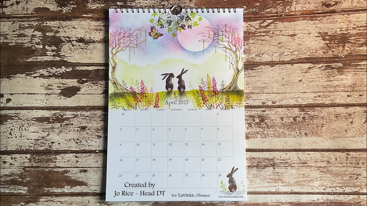 Mindful Monday, Springing into April by Jo Rice #laviniastamps #calendar