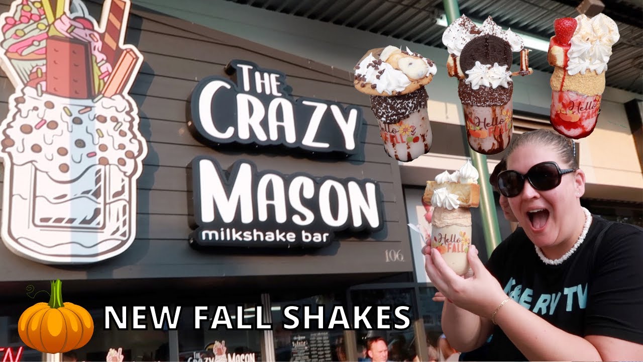 NEW FALL MILKSHAKES AT CRAZY MASON IN GATLINBURG TENNESSEE, DELICIOUS HUGE MILKSHAKES