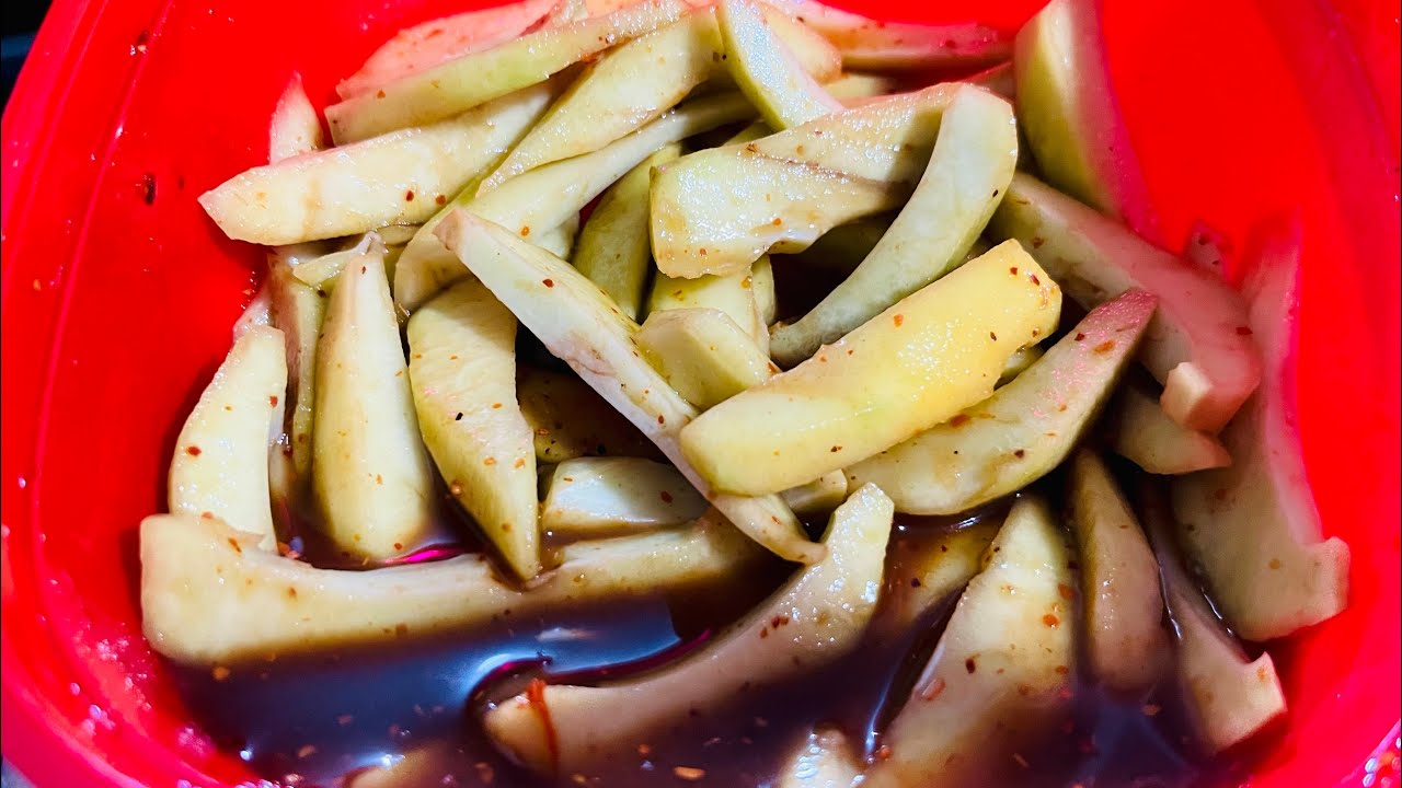 Preparando mango tierno 🥵🔥