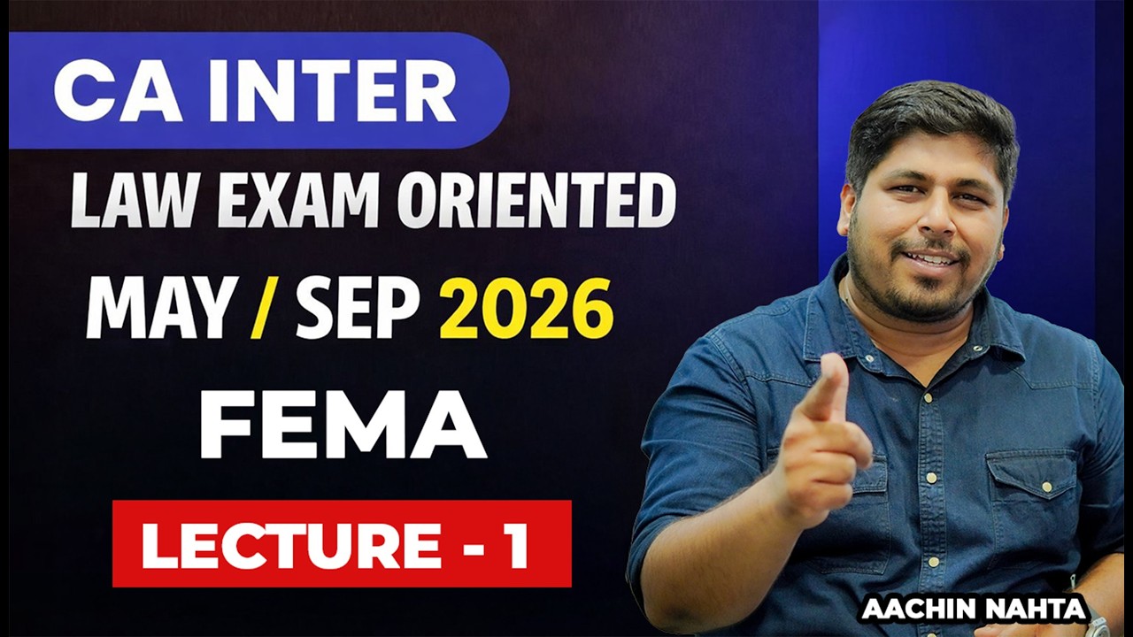 CA Inter Law FastTrack Revision | FEMA, 1999 | May 2026 | FREE OF COST | NAHTA CLASSES