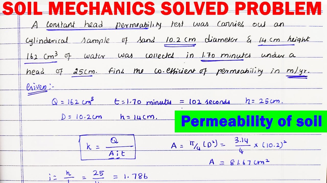 constant head permeability | Numerical on Permeability of Soil| Discharge & Seepage velocity of soil