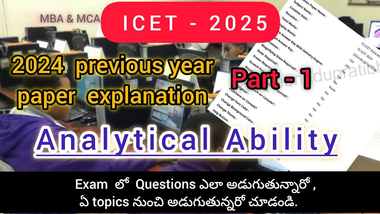 TS ICET - 2025  previous year model papers |PART-1 | marks weightage , type wise, topic wise  #icet