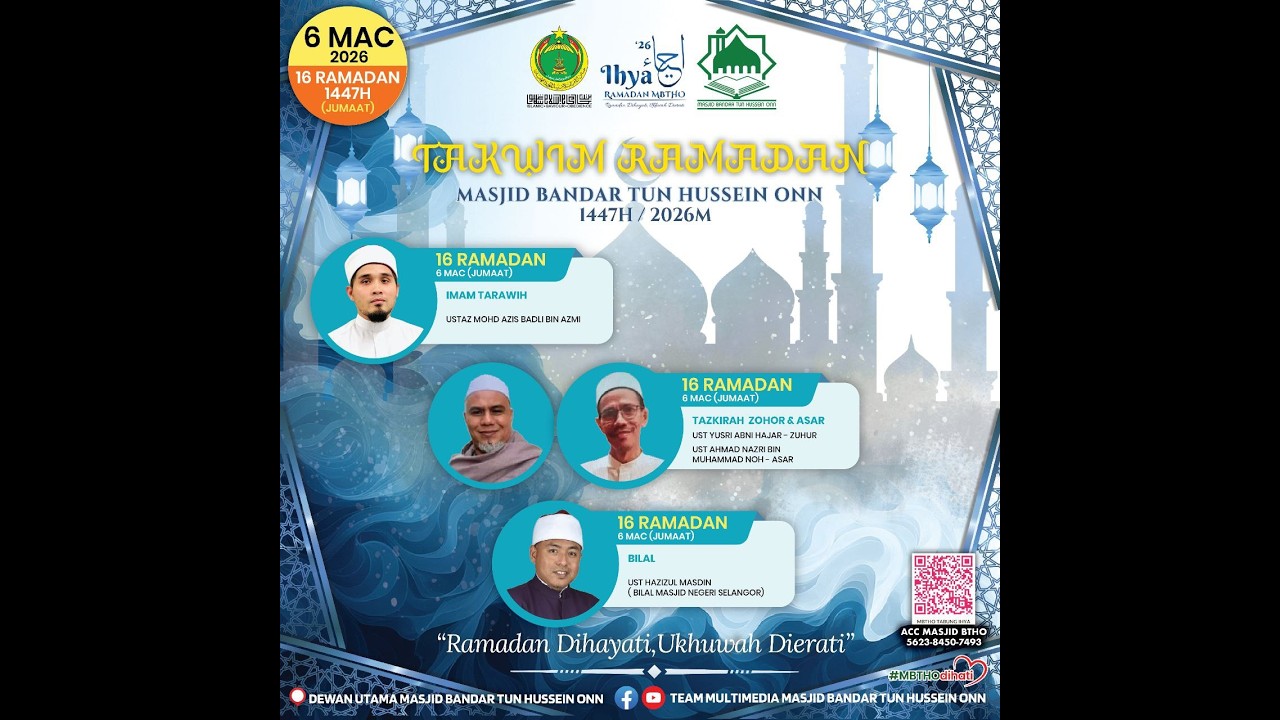 📣🕌🎥 SOLAT ISYAK, TAHLIL ARWAH & TARAWIH 20 RAKAAT 🎥🕌📣| MALAM KE-17 RAMADAN 1447H | 06 MAR 2026M