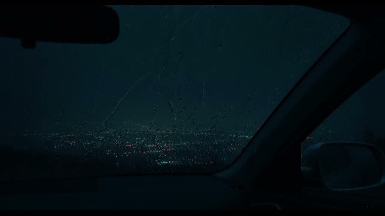 Dark Night Car Rain on a Hilltop — Deep Sleep, Pure Calm & Heavy Relaxation