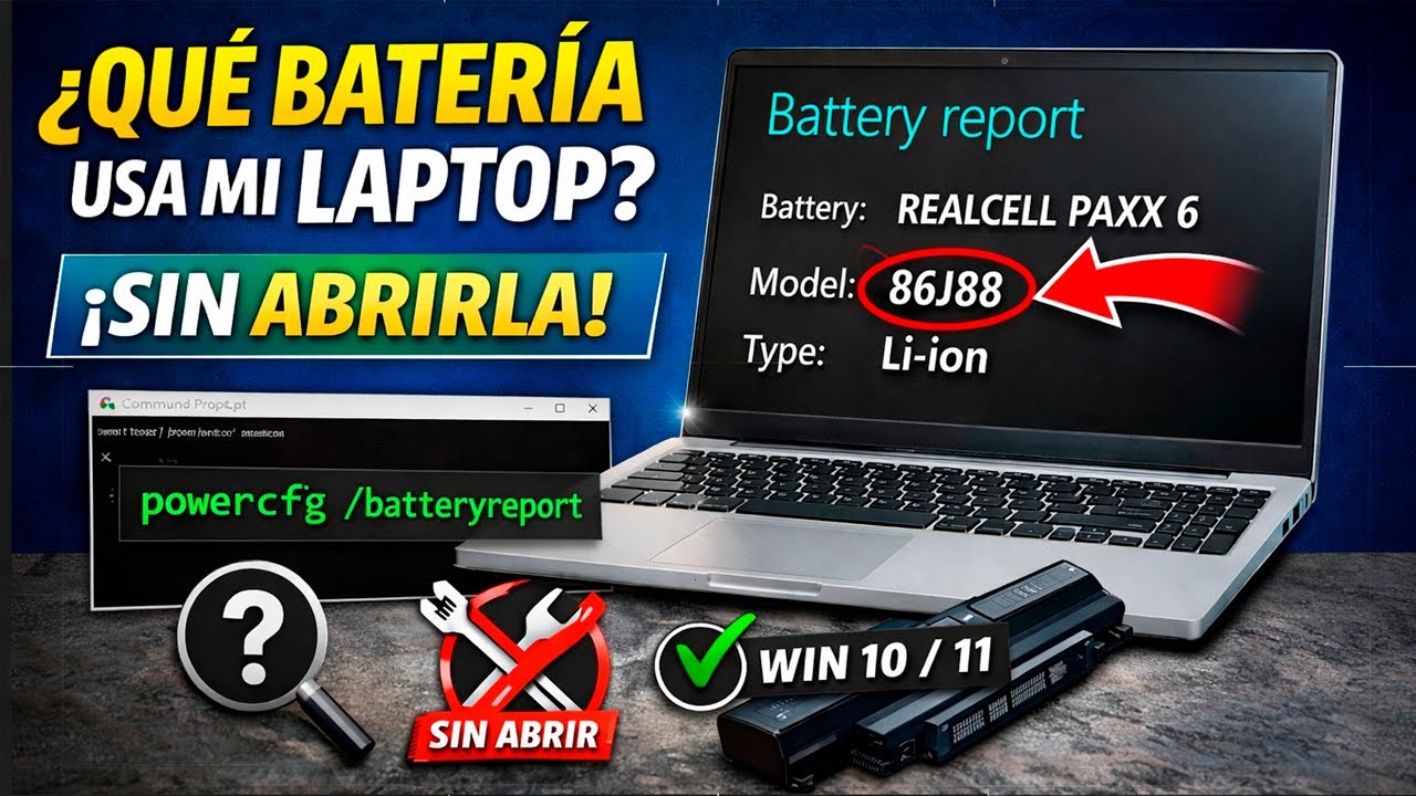 Como Saber Que Bateria Usa Mi Laptop en Windows (SIN Abrirla)