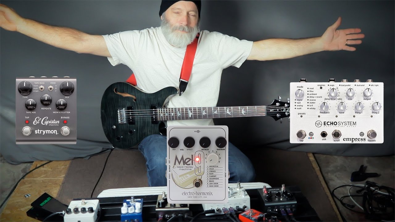 I Play the EHX MEL9 Thru 2 Delay Loops (Empress Echosystem, Strymon El Capistan)