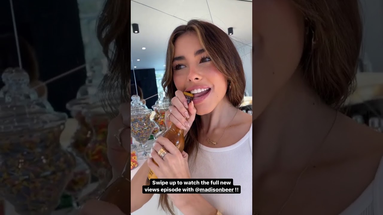Madison beer opening beer bottle by  her teeth 😬