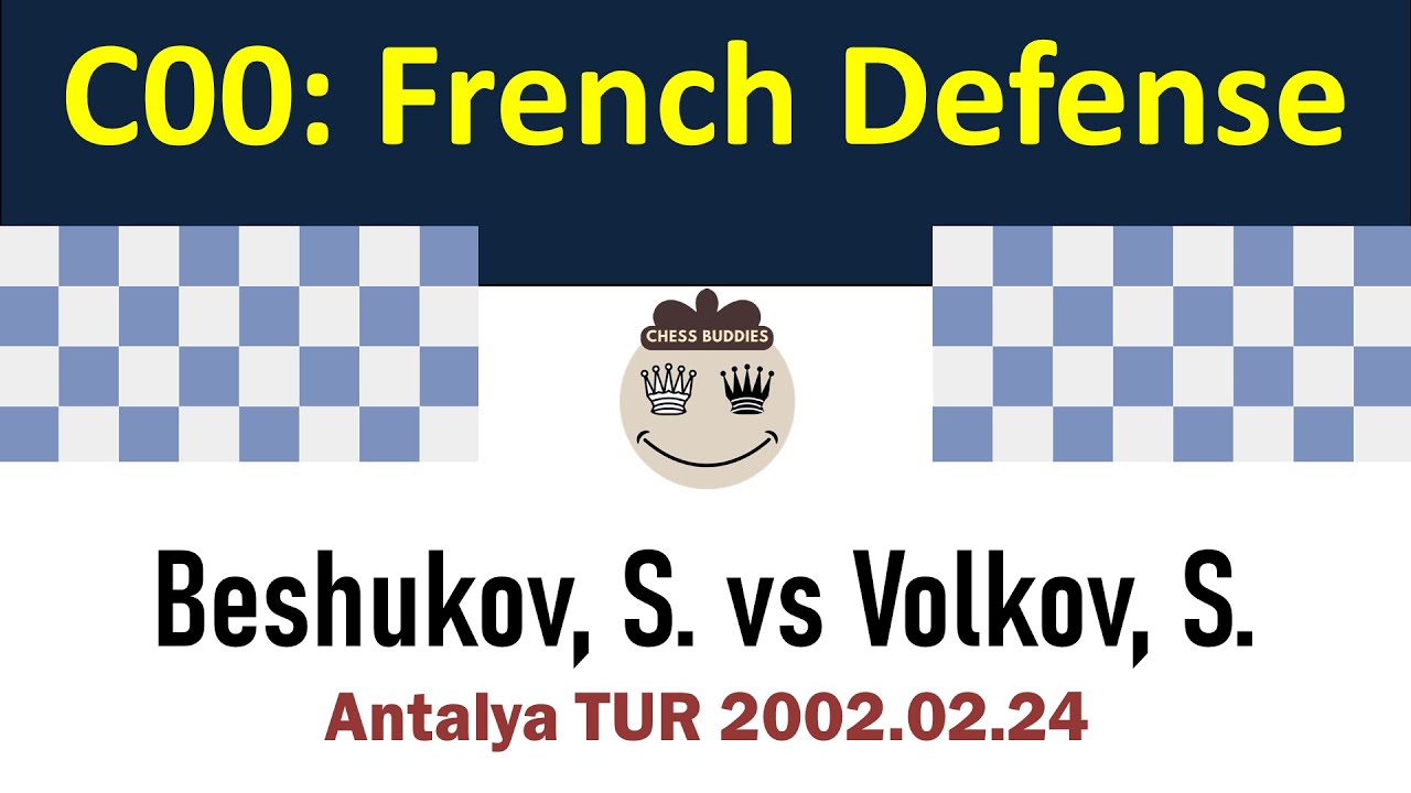 C00: French Defense || Beshukov, S. vs Volkov, S. | Open | Antalya TUR 2002.02.24 #chess
