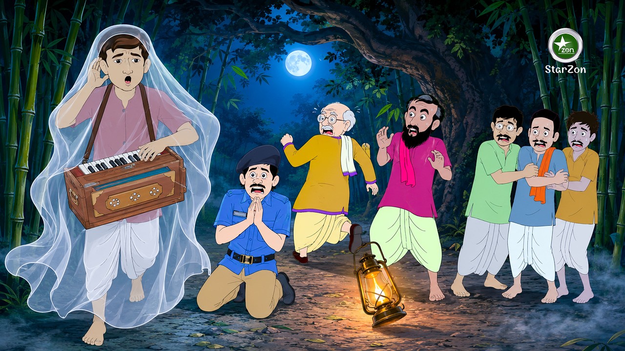 বাঁশবাগানের মশারি ভূত | Bangla Cartoon | Funny Ghost Story | Bangla Hasir Golpo