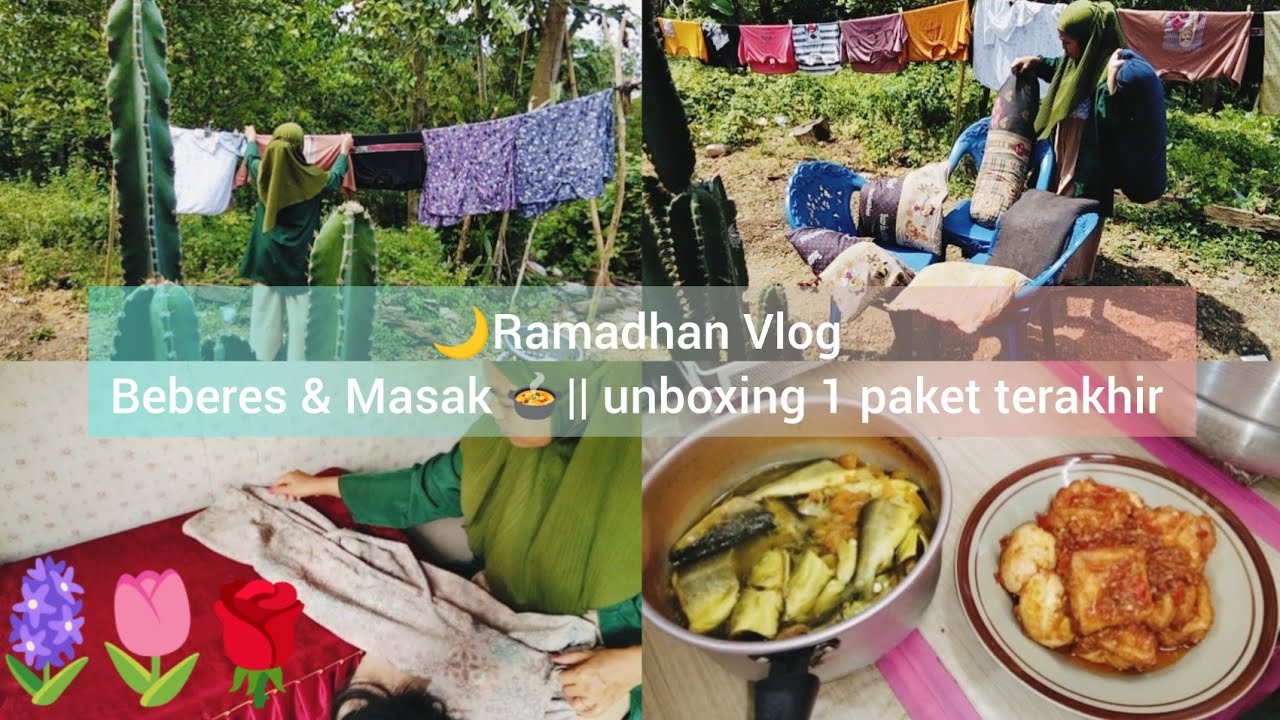 Ramadhan Vlog || Rutinitas harian IRT, Beberes || Unboxing 1 paket terakhir || Masak menu simpel 