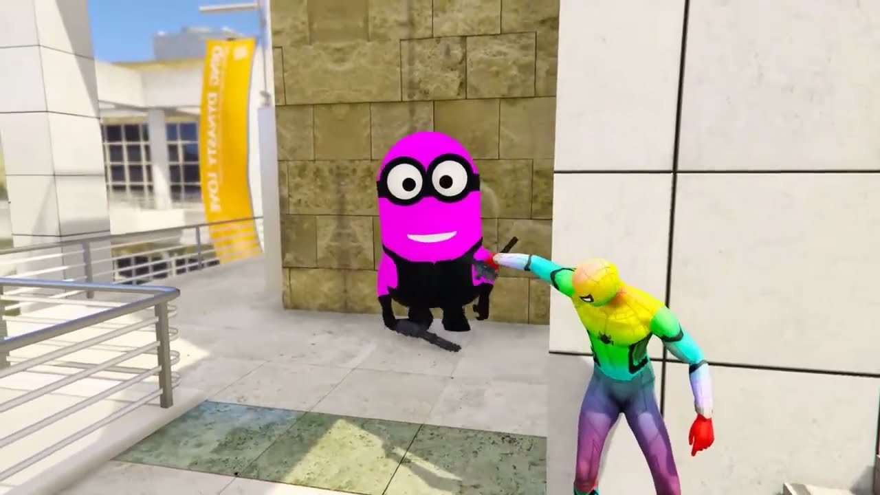 GTA 5 Epic Ragdolls RED SPIDERMAN VS RED MINION VS GREEN MINIONEuphoria Physics & Funny Fails #live