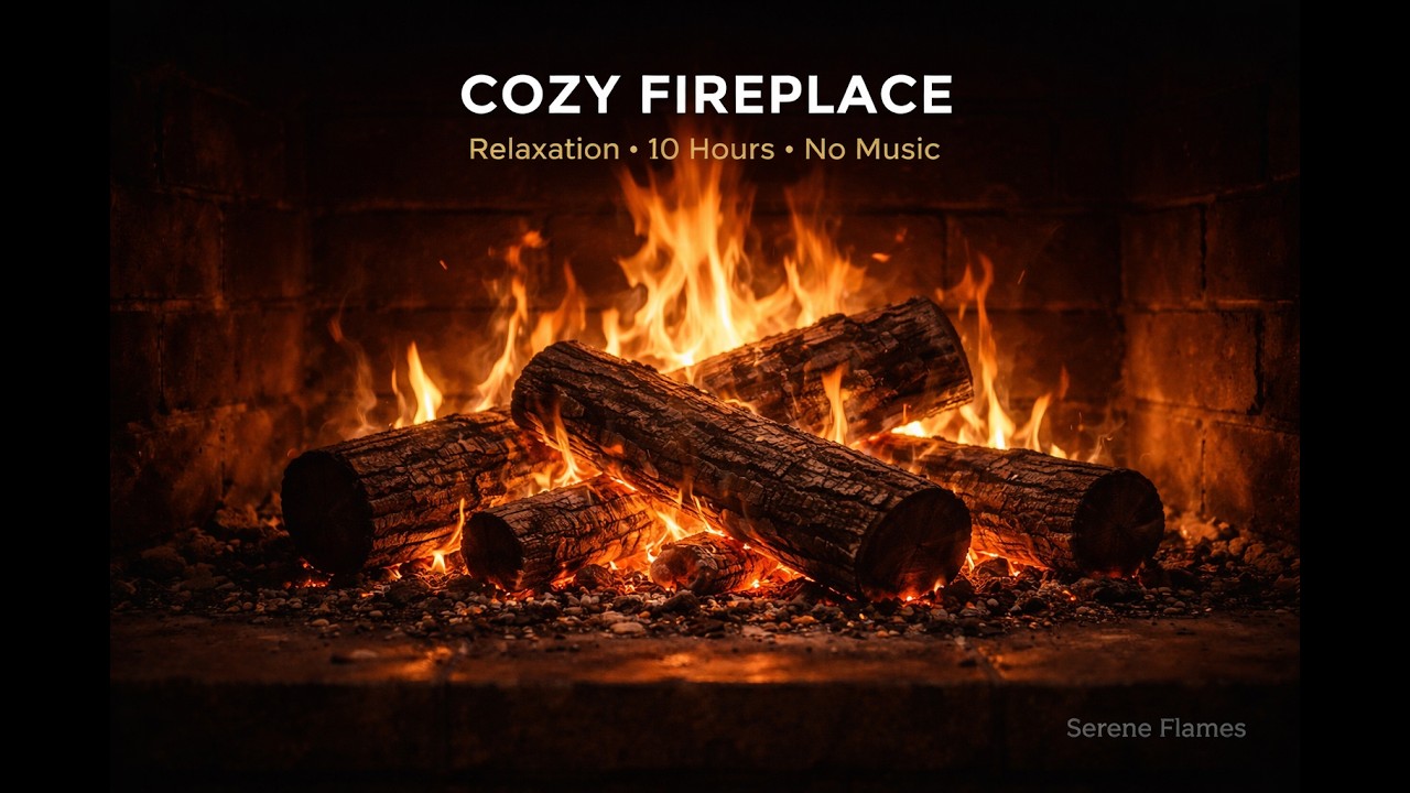 🔥 Ultra HD Cozy Fireplace – The Coziest Relaxing Fire Sounds with Crackling Logs | 10 Hours