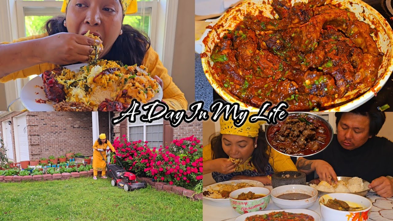 A Day In My Life With 3 Kids / Cooking, Gardening  And Mukbang/Organic Gardening In Usa/Spicy Food.