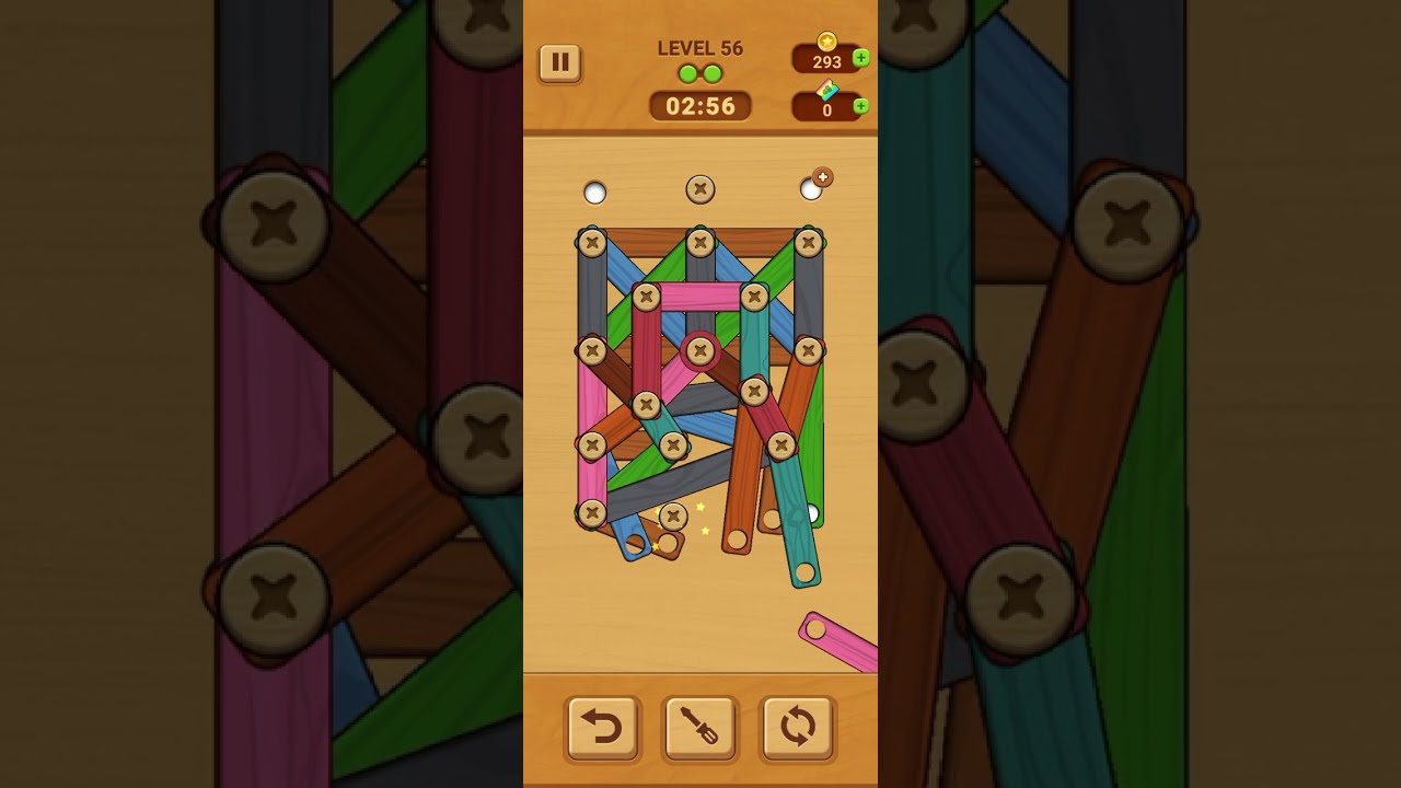Woodle - Wood Screw Puzzle Level 56 | GAME Walkthrough