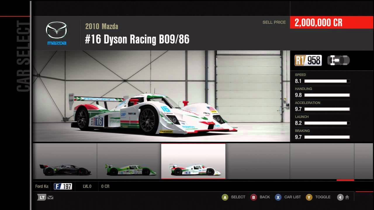 Forza Motorsport 4 Full Car List (In Game)