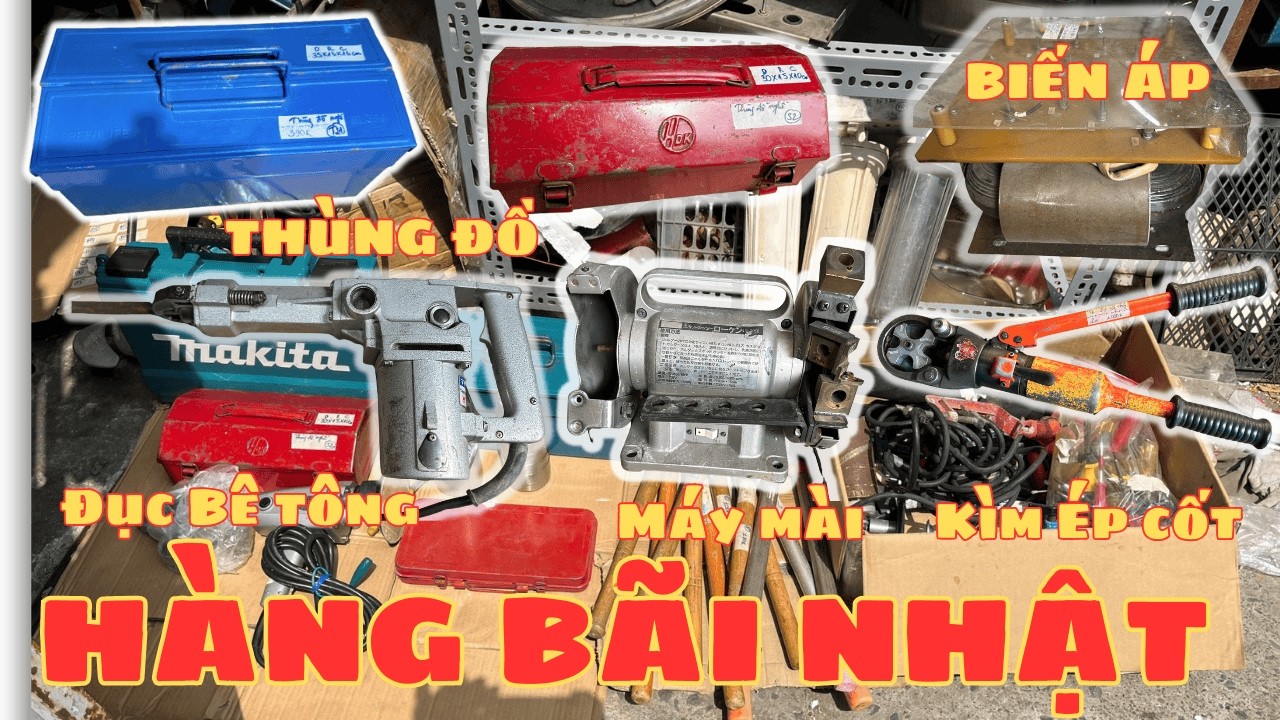 Đồ Nghề Điện Nhật Bãi: Máy Ép Cốt, Máy Mài Hai Đá, Đục Bê Tông, ổ cắm công tắc Panasonic