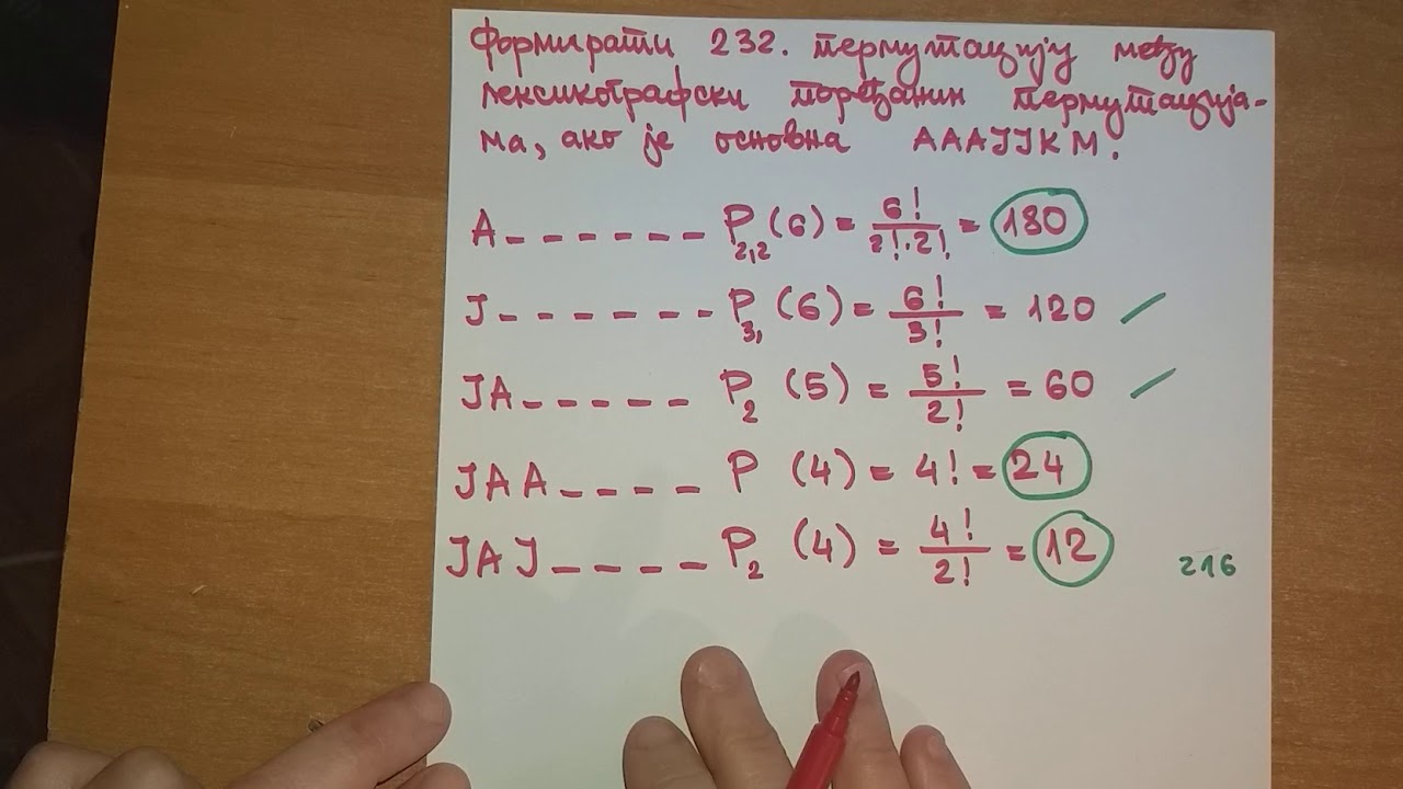 Permutacije sa ponavljanjem 2
