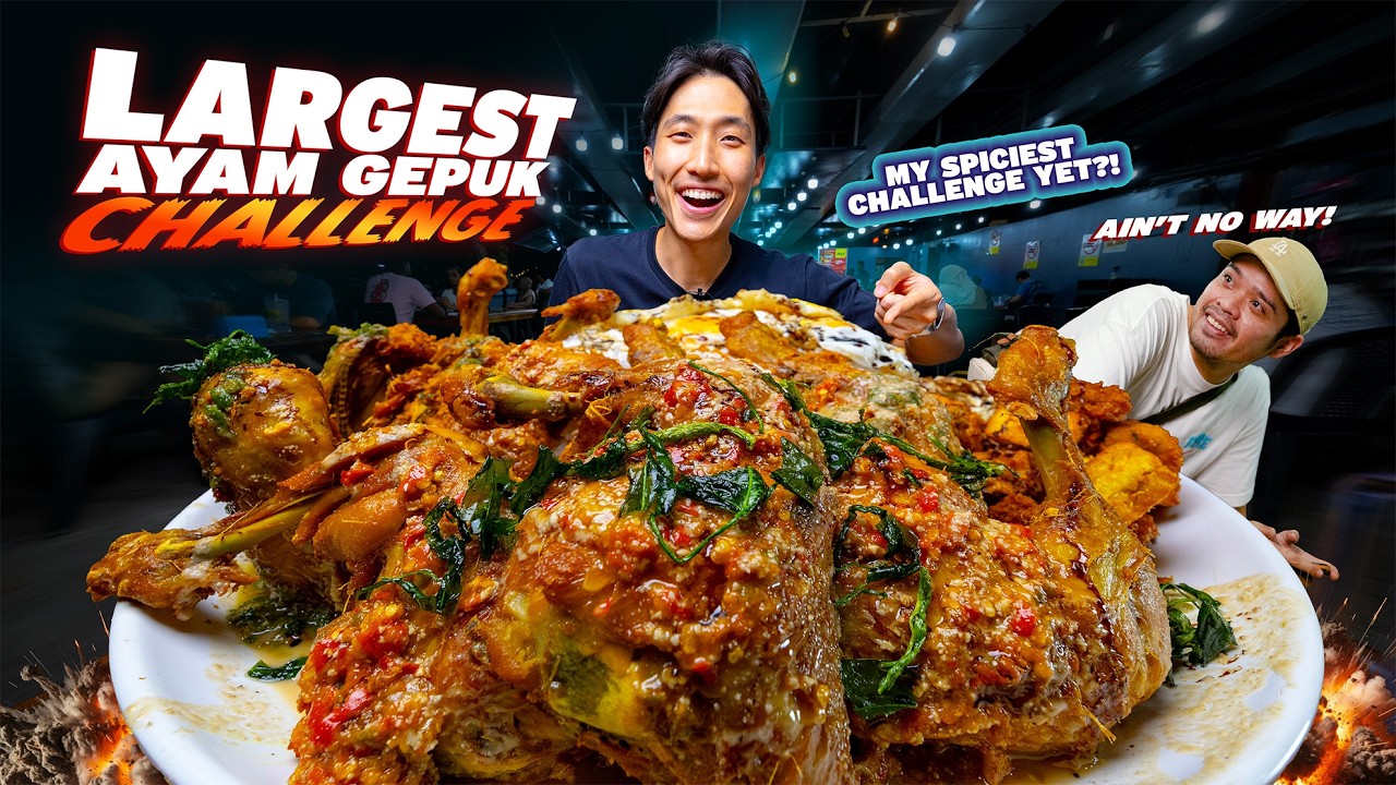 LARGEST 8KG AYAM GEPUK CHALLENGE in KL Malaysia! | My Spiciest Food Challenge Yet?!