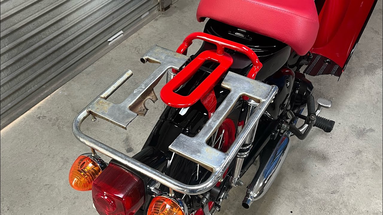 スーパーカブのキャリアを小さくしてみた Customizing the Honda Super Cub Rear Carrier DIY C50 Cargo Rack Stylish Makeover