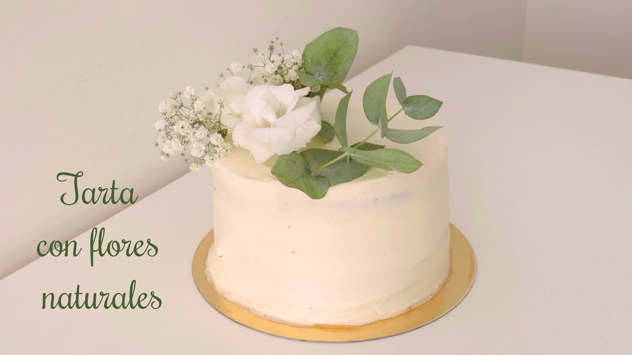 Cómo poner flores naturales en una tarta