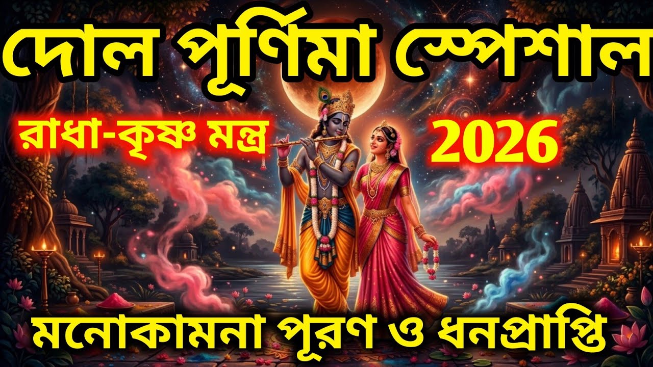 দোল পূর্ণিমায় শ্রবণ করুন এই রাধা-কৃষ্ণ মন্ত্র 🌕 মনোকামনা পূরণ | Dol Purnima Special Mantra