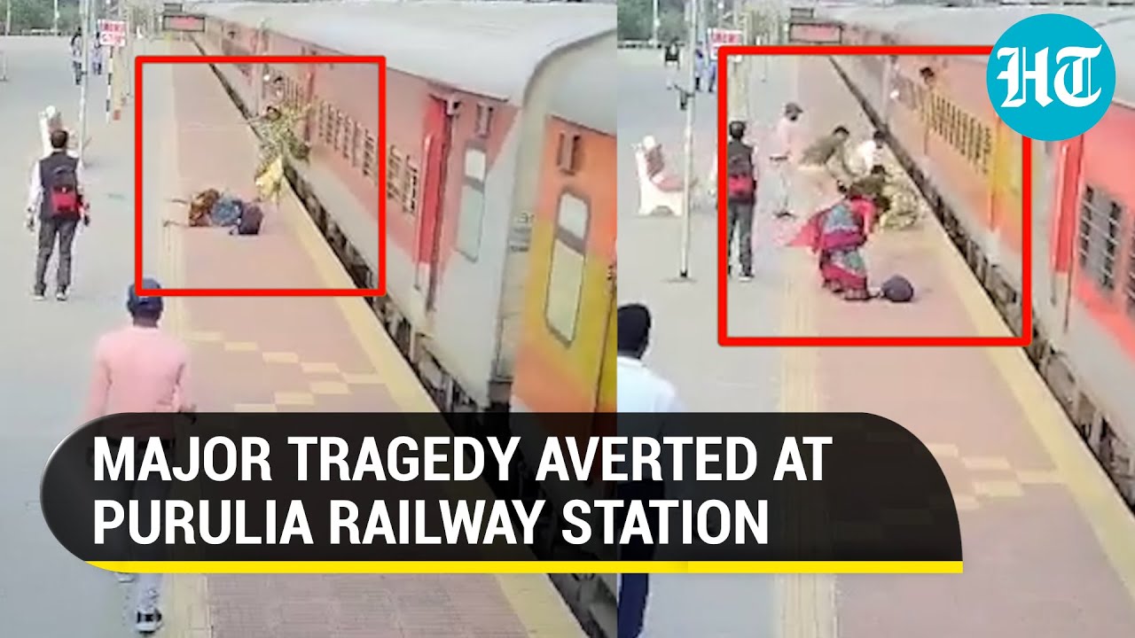 Caught on camera: Alert cop saves woman from falling under moving train In Bengal