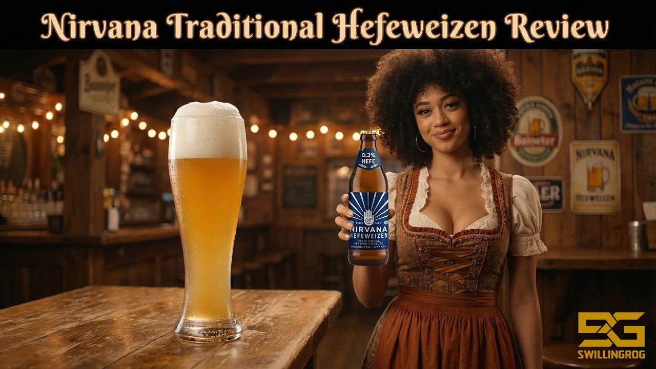 Nirvana Traditional Bavarian Hefeweizen 0.3% ABV - SwillinGrog Non-Alcoholic NA Beer Review