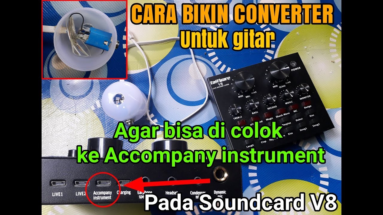 Cara bikin converter gitar untuk soundcard V8