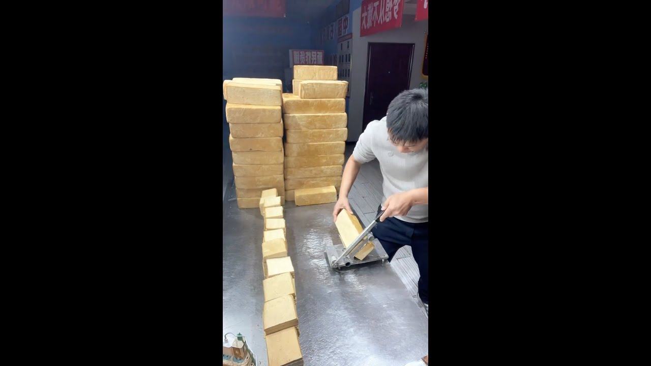 LIVE | Brick-Hard Tofu Cutting | Traditional Chinese Street Food
